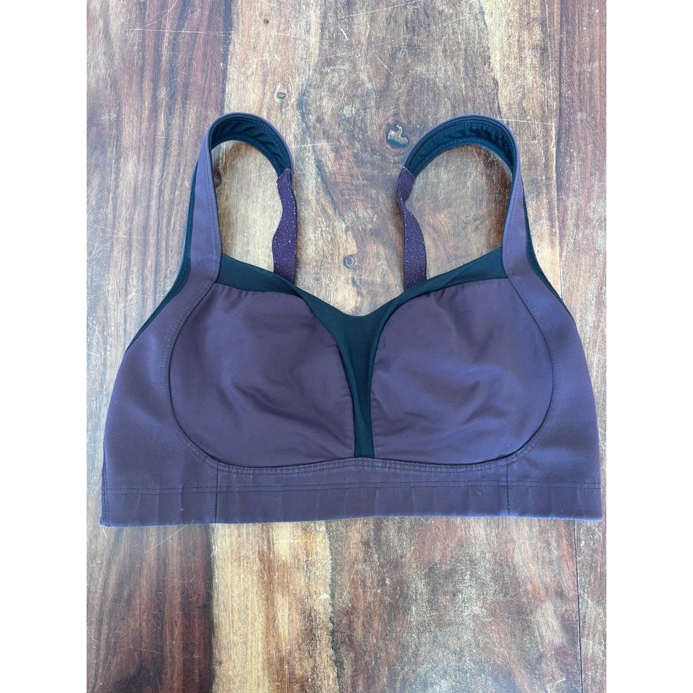 Lululemon run times sports bra women 34D purple high impact adjustable support
